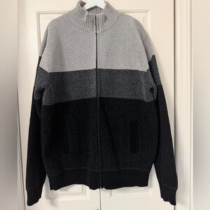 Men's Black and Gray Sweater